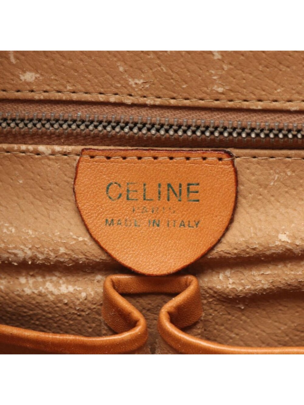 Celine Handbag Macadam Round Charm Dark Brown Canvas Leather Hand - Picture 4 of 13